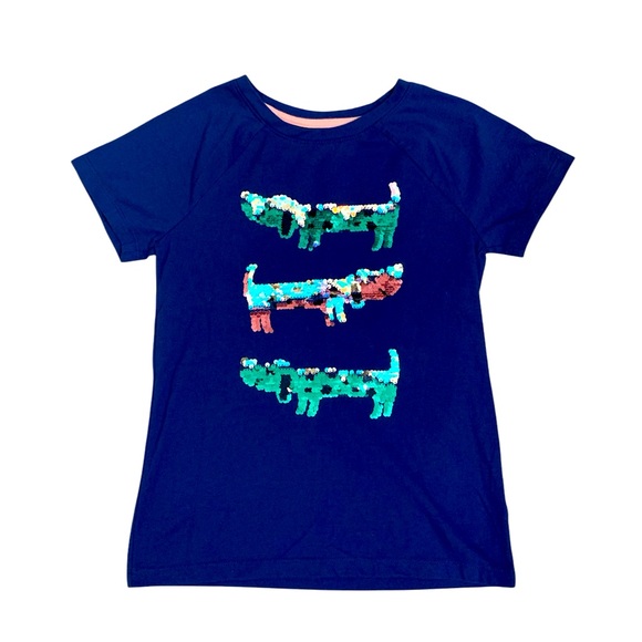 Cat & Jack flip sequin dog shirt size L 10/12 - Picture 1 of 3